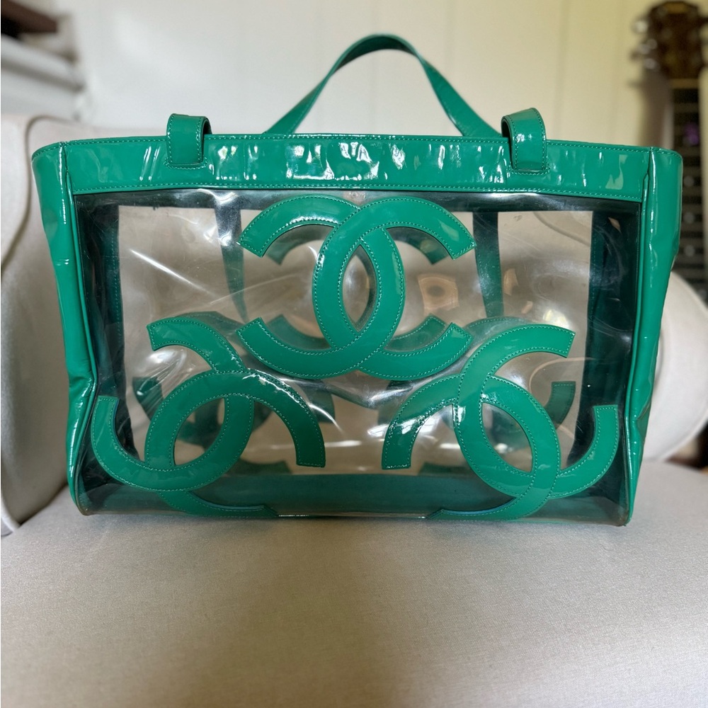 Chanel Green Triple CC Coco Tote Bag - Picture 14 of 15